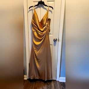 Galina signature gold sleeveless gown